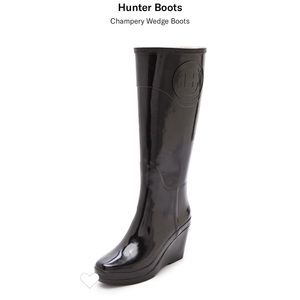 Hunter wedge rain boots